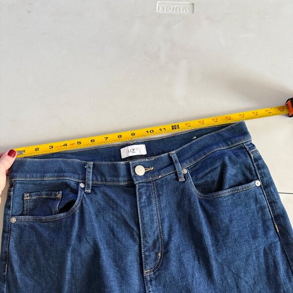 Loft Outlet Straight Cotton Stretch Denim Blue Jeans Pants Womens size 12 - Picture 6 of 8